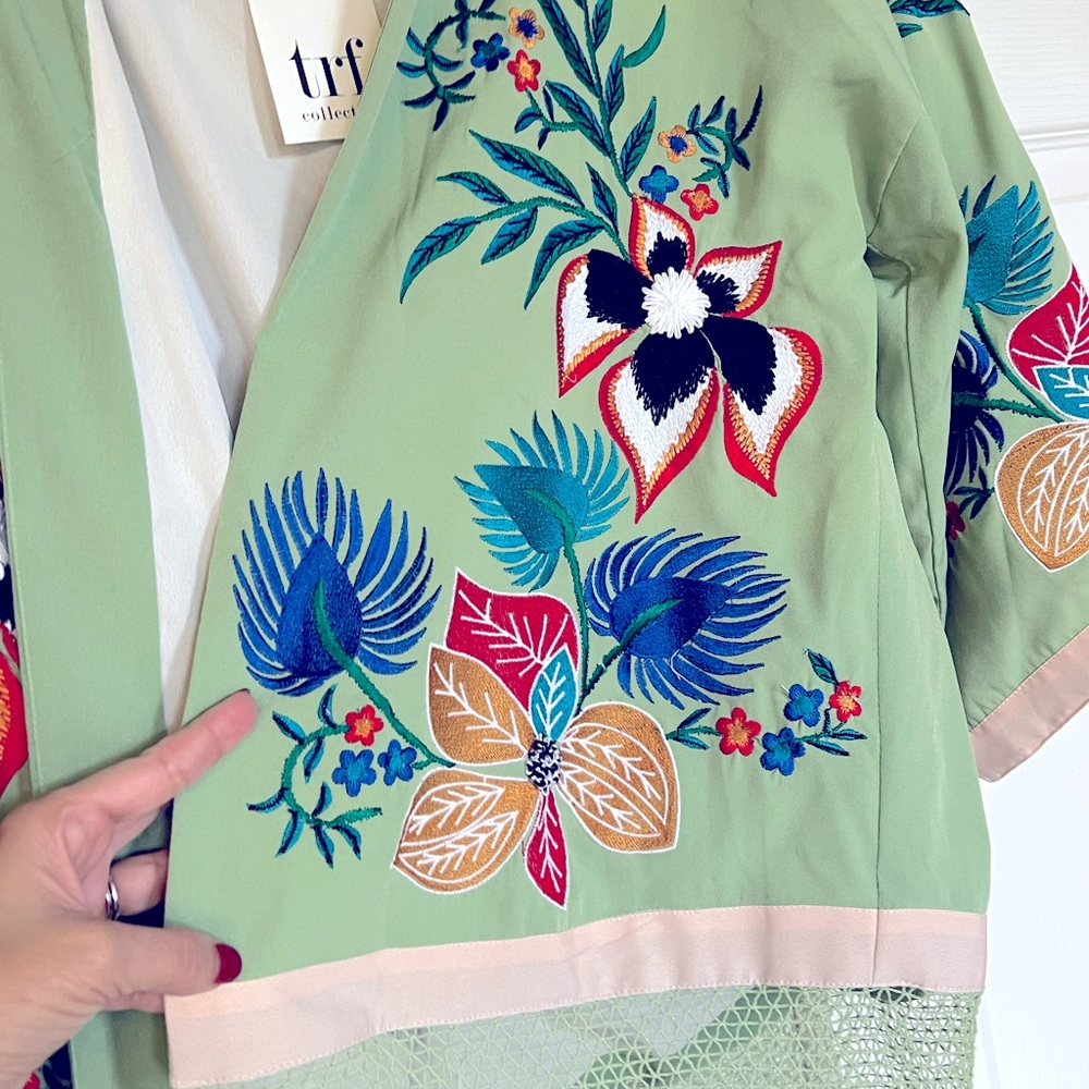 Zara Embroidered Fringe Kimono - Picture 13 of 14